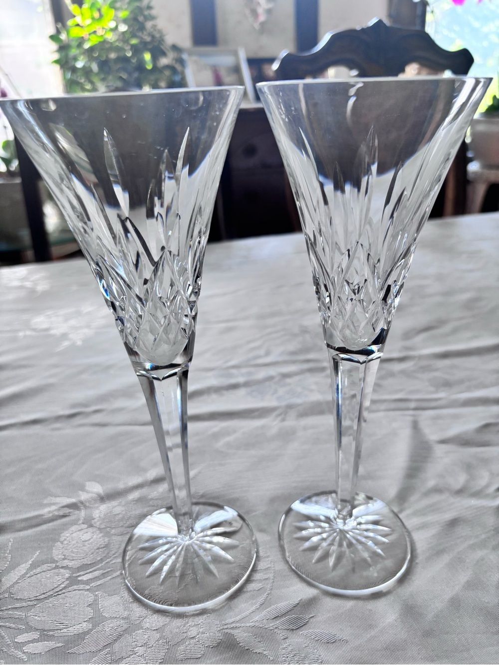 Waterford Crystal Clear Cut Crystal Wine Glasses, Set of 2